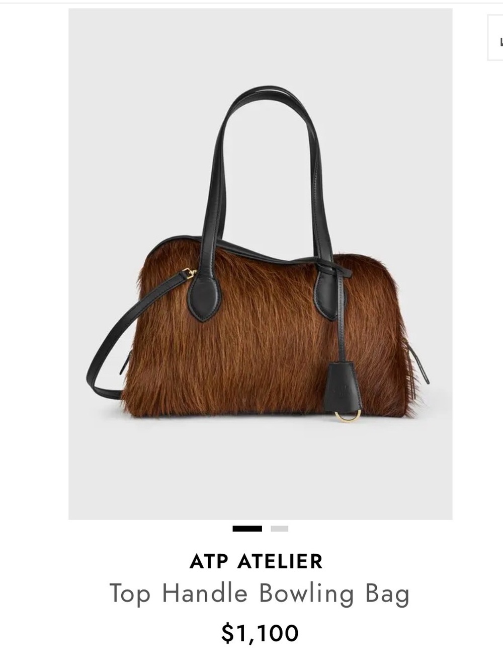 ATP Atelier Noale Bowling Bag Vachetta Leather and Pony Hair with gold hrd